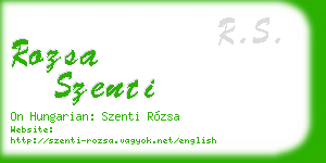rozsa szenti business card